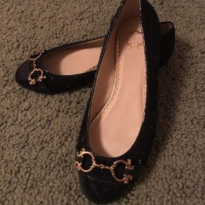 C Wonder Navy Boucle Double C Ballet Flats 8.5